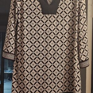 White House Black Market Floral Black and White Dress